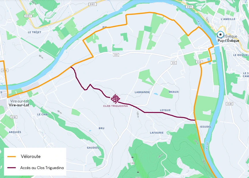 Carte acces Veloroute Clos